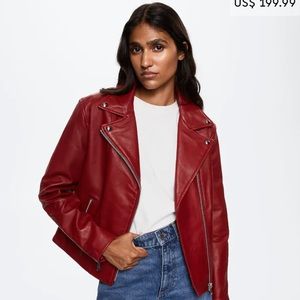 100% LEATHER BIKER JACKET NWT